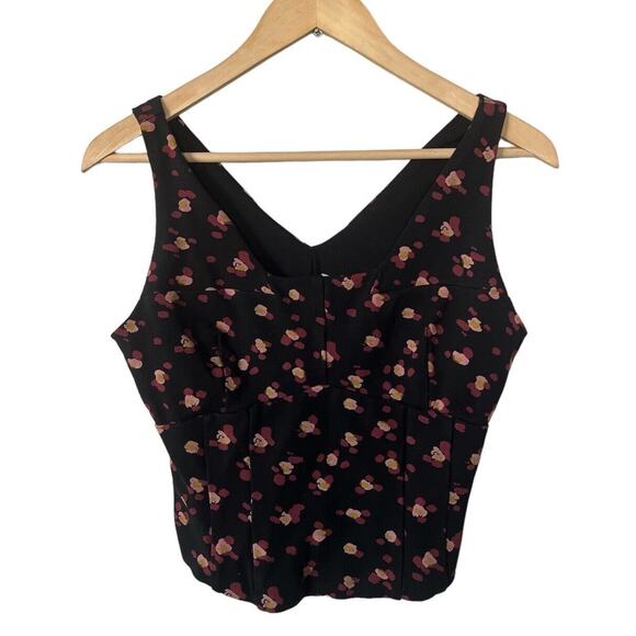 Cabi Lean Tank Black Flower Burst 4207 Small - Picture 1 of 4